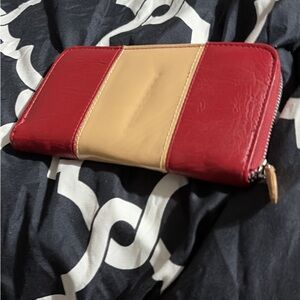 Red and Tan Women's Wallet
